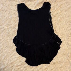 We The Free Black Sleeveless Uptown Ruffle Top